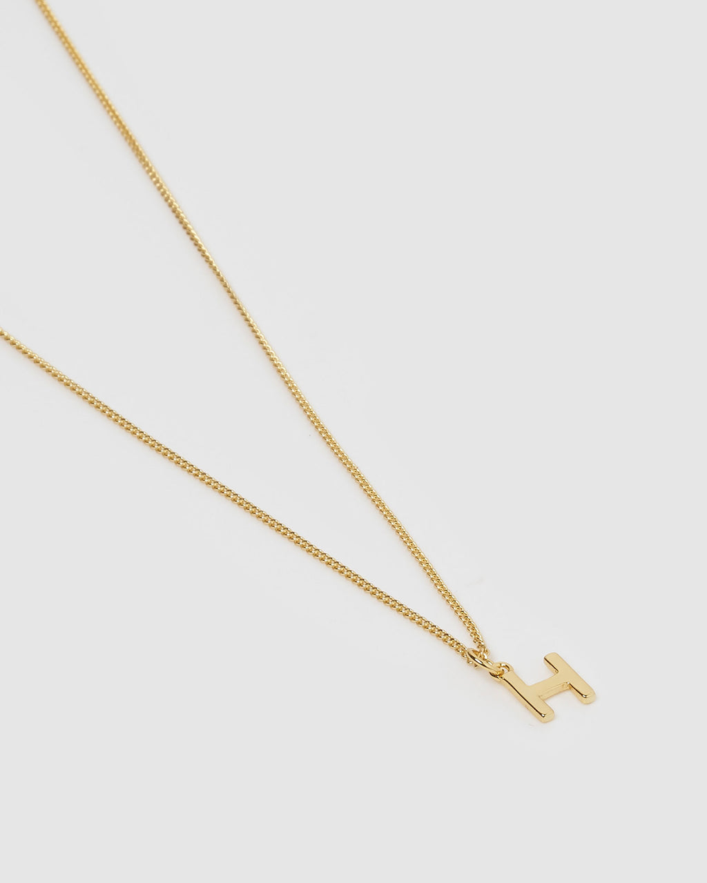 Izoa Alphabet Letter H Necklace Gold