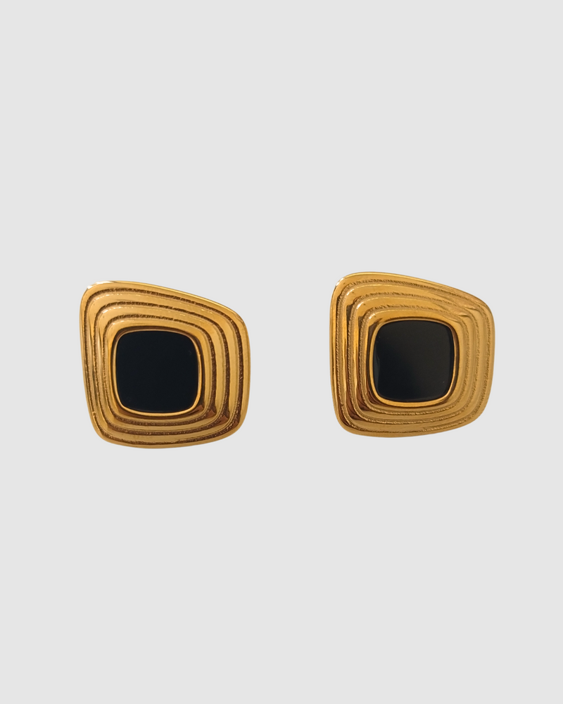 Izoa Becky Stud Earring Black