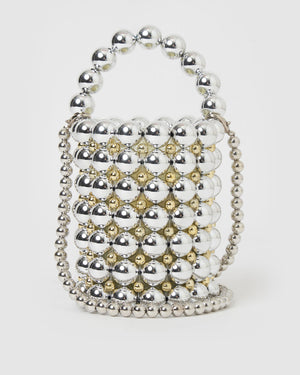 Izoa Besito Pearl Handbag Silver