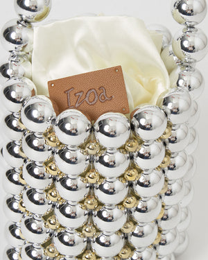 Izoa Besito Pearl Handbag Silver