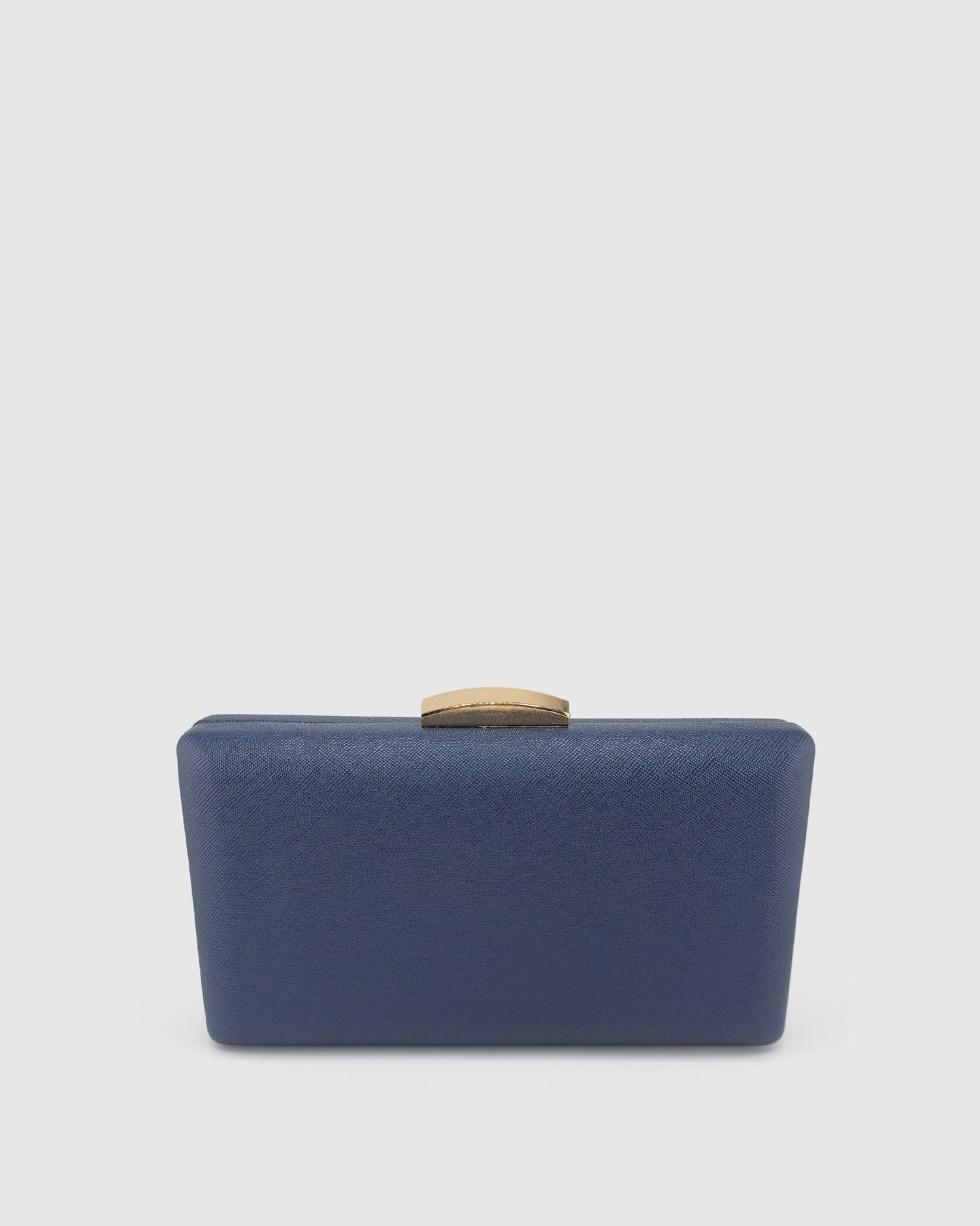 Izoa Bianca PU Leather Clutch in Navy