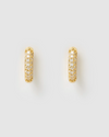 Izoa Coco Huggie Earrings Gold Clear