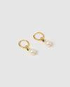 Izoa Dashiell Pearl Huggie Earrings