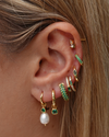Izoa Dashiell Pearl Huggie Earrings
