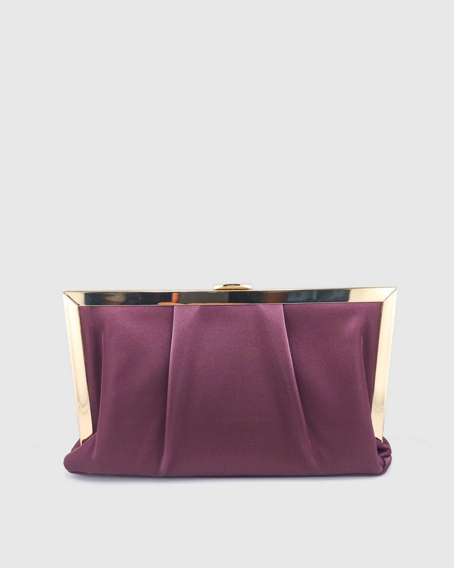 Izoa Gia Pleated Clutch Maroon