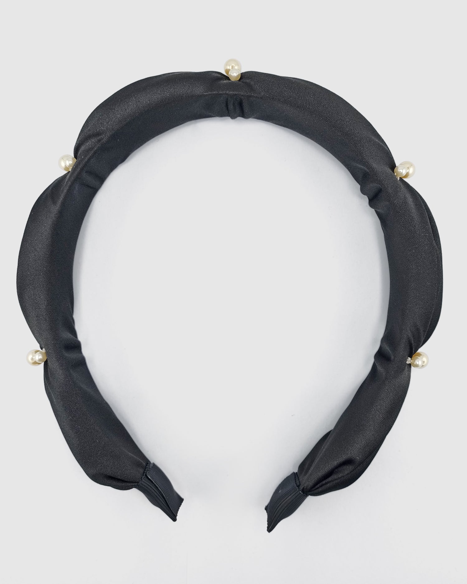 Izoa Sienna Pearl Headband Black