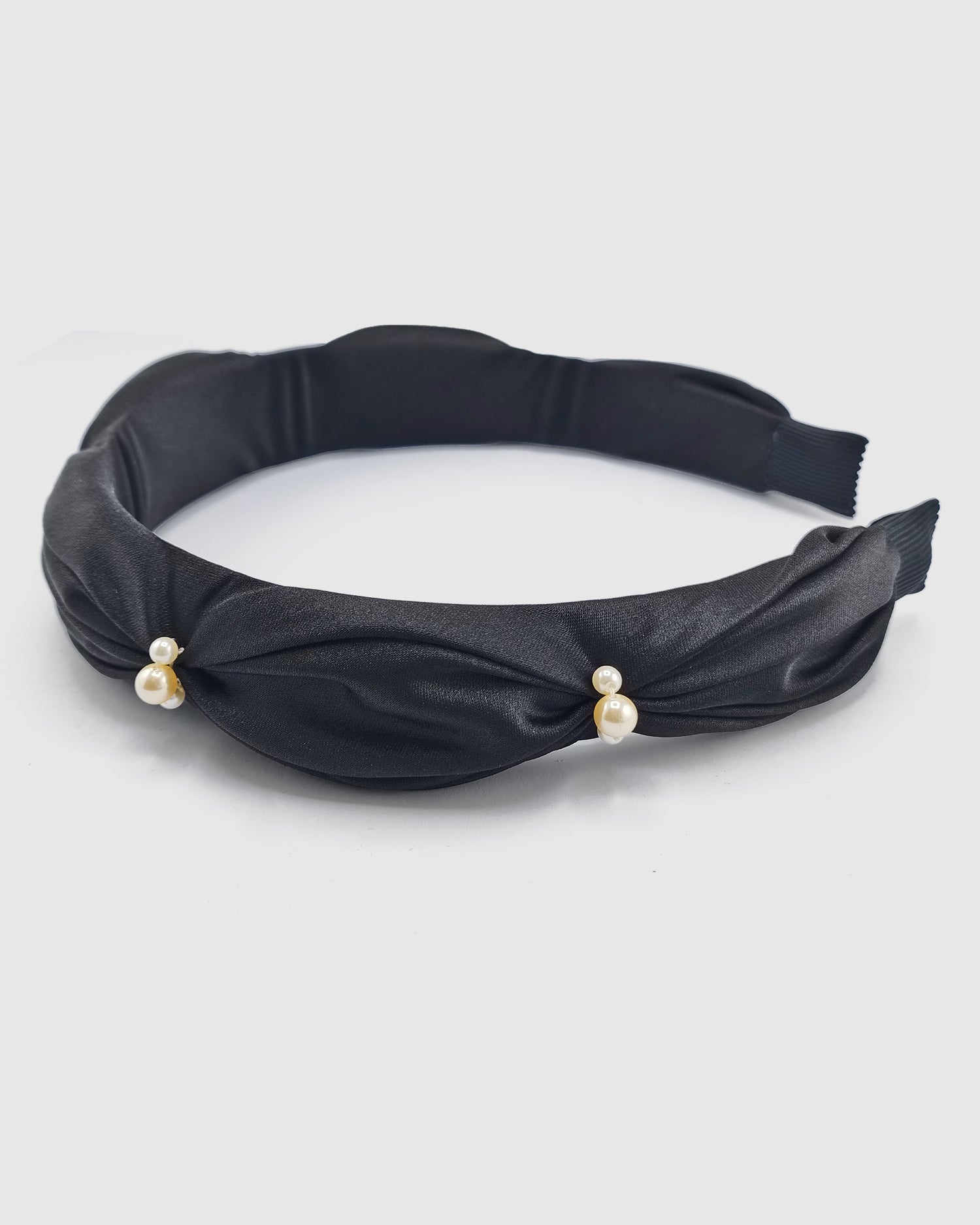 Izoa Sienna Pearl Headband Black