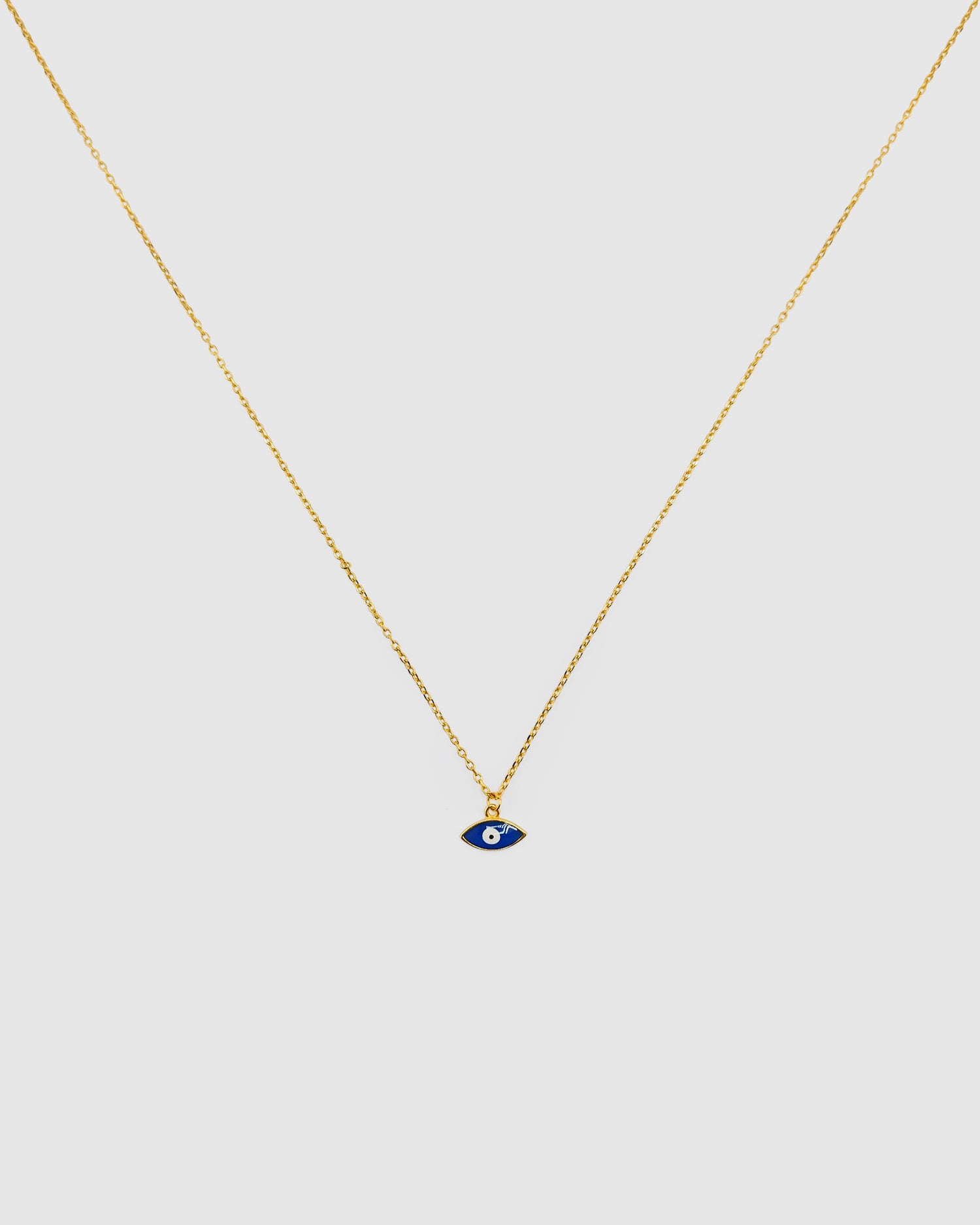Izoa Solana Eye Necklace Gold Blue
