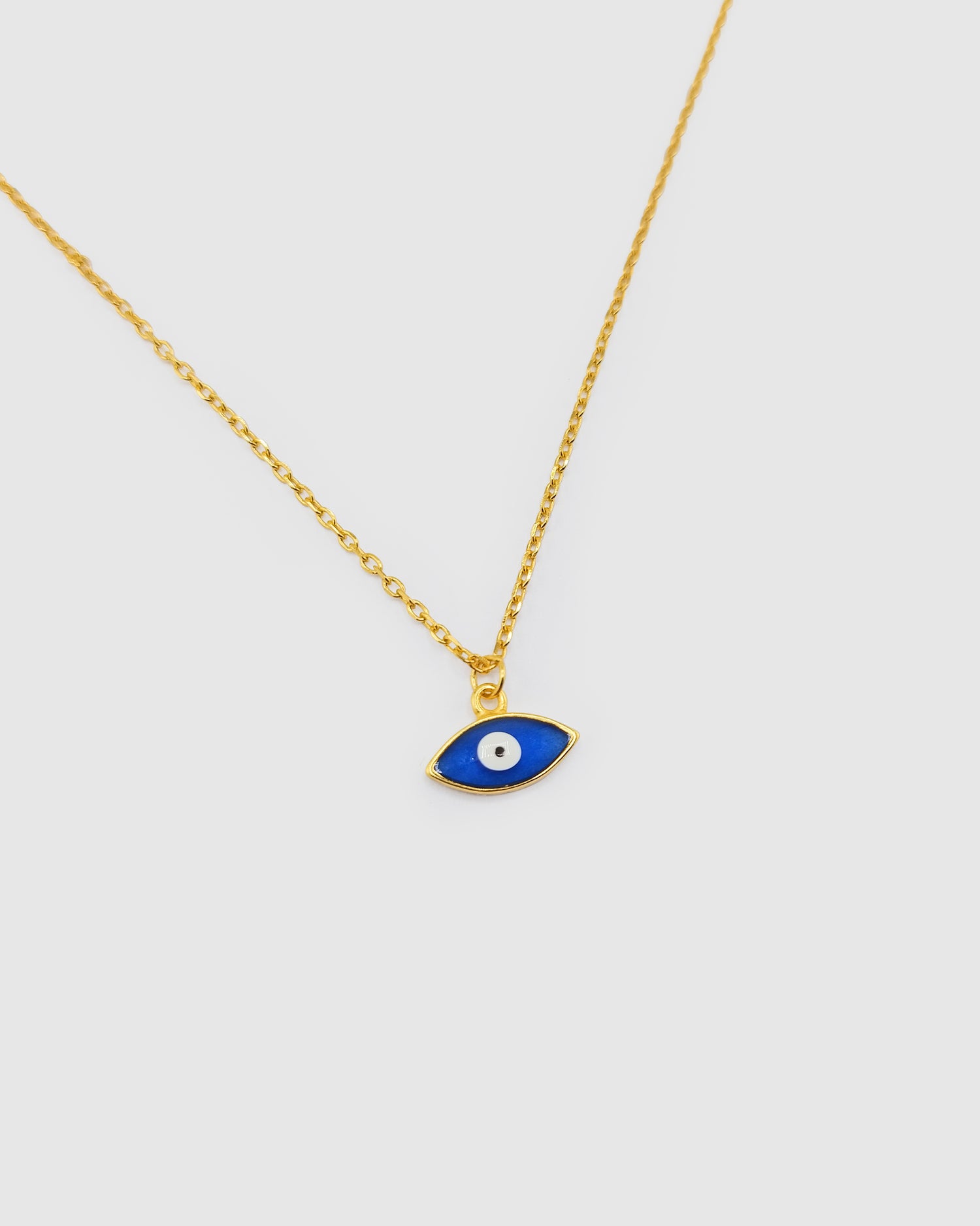 Izoa Solana Eye Necklace Gold Blue