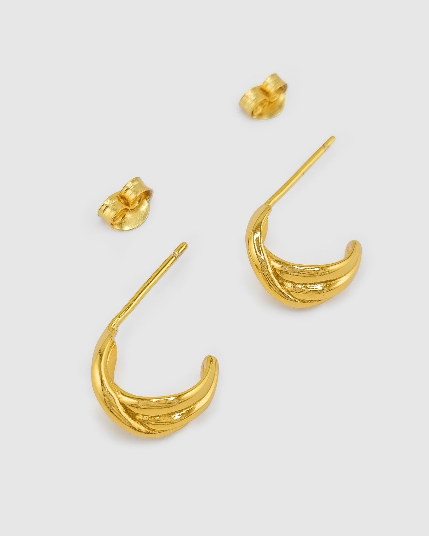 Izoa Mini Knot Huggie Stud Earrings