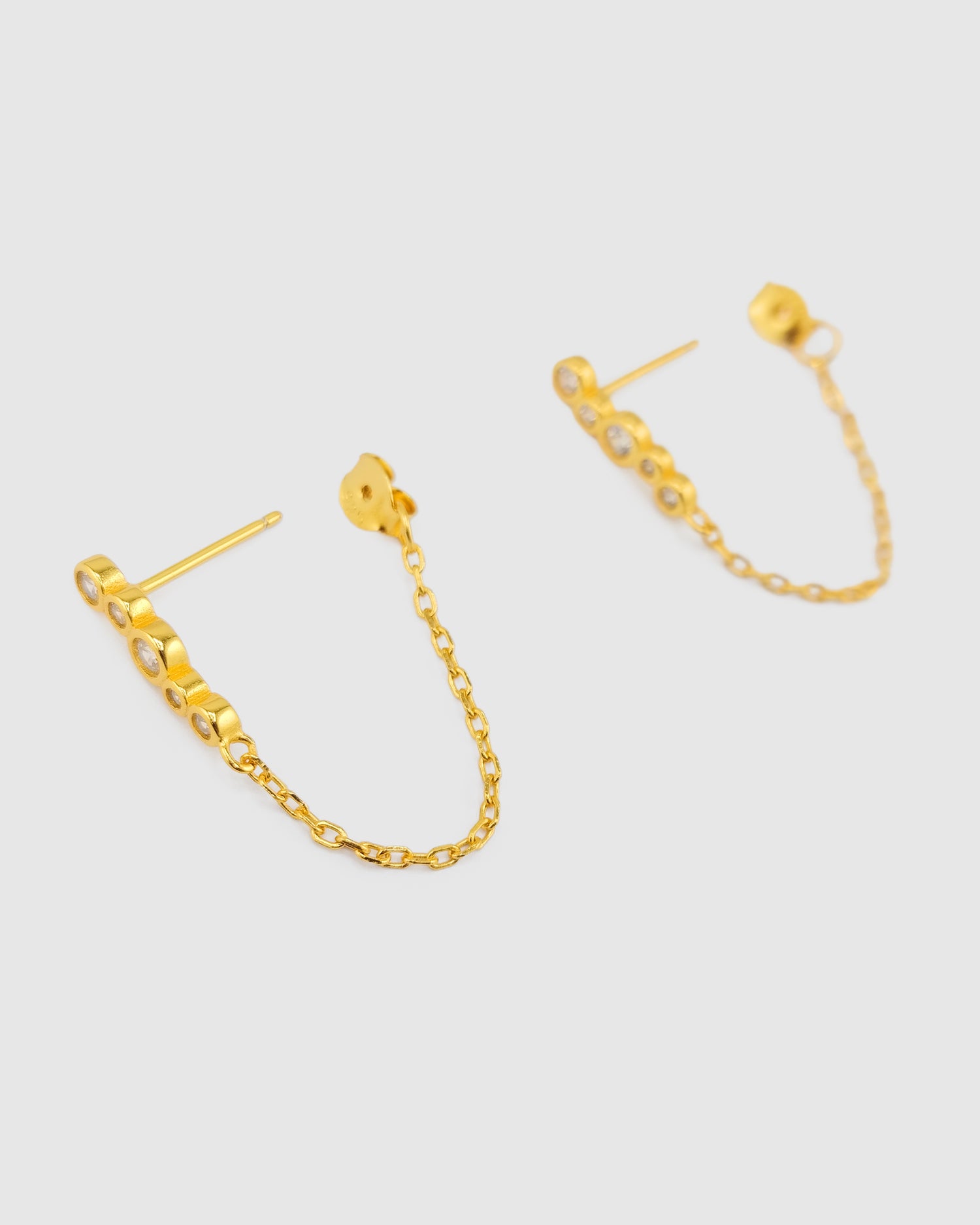 Izoa Elodie Drop Stud Earring Gold