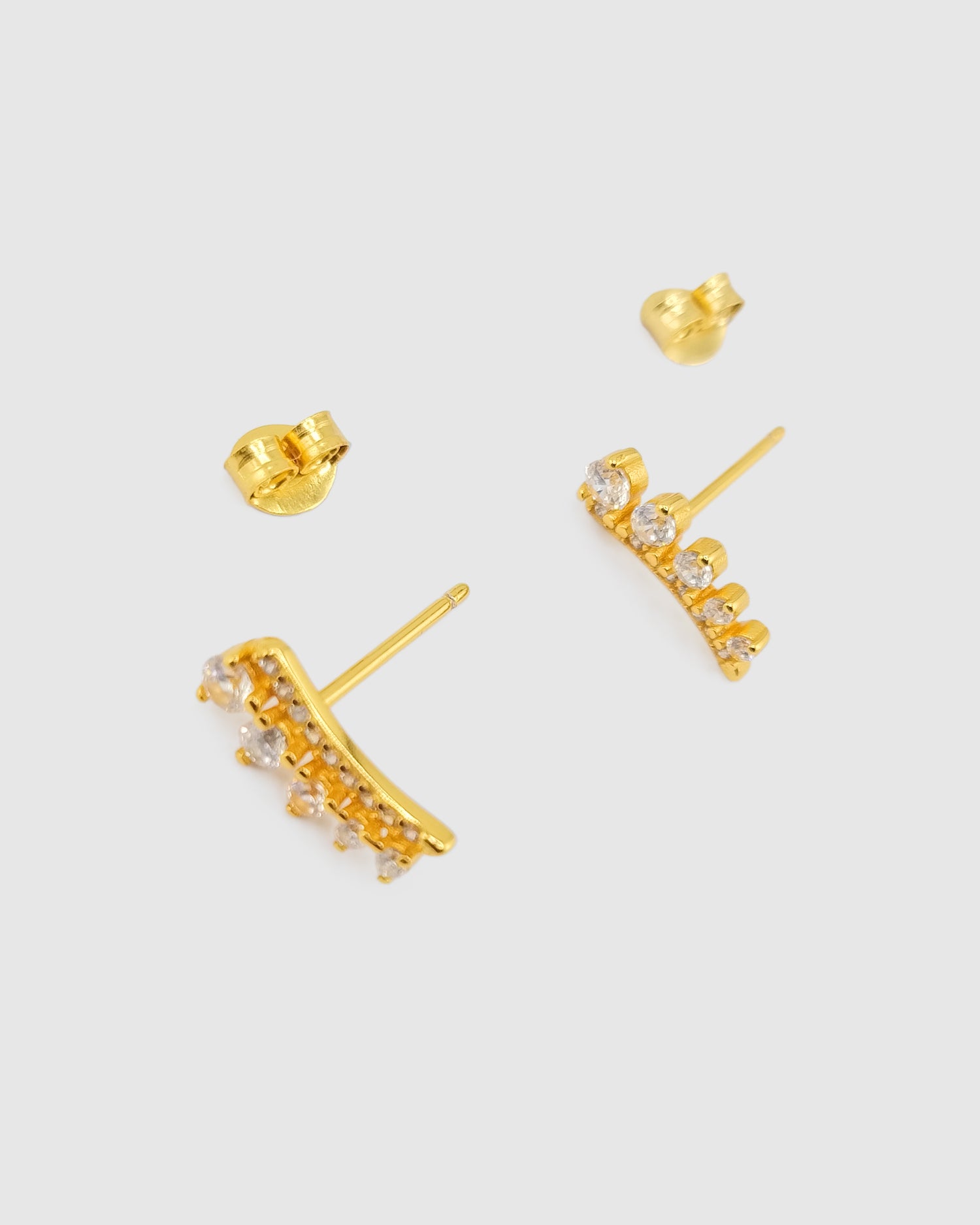 Izoa Lina Crystal Stud Earring Gold
