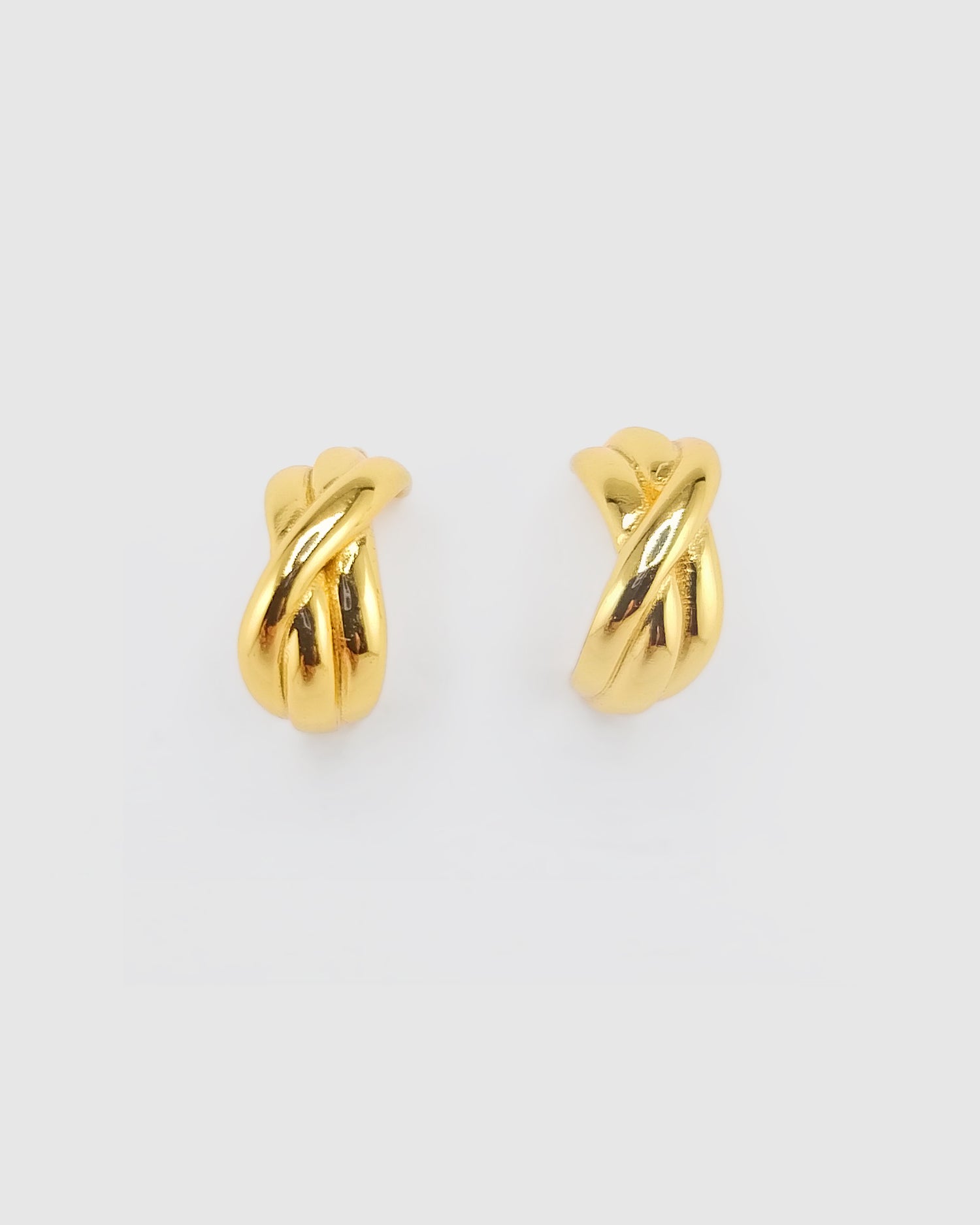 Izoa Mini Knot Huggie Stud Earrings
