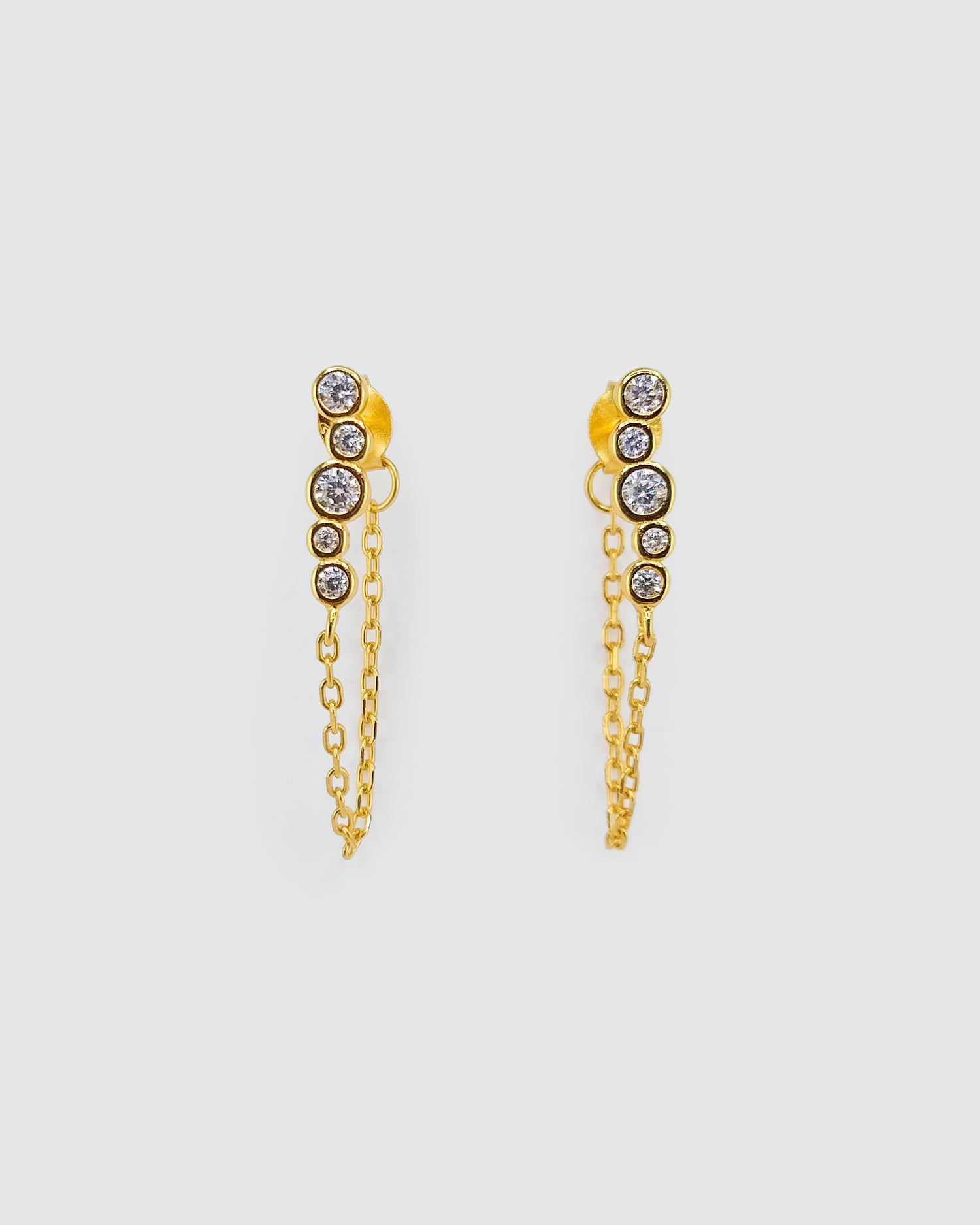 Izoa Elodie Drop Stud Earring Gold