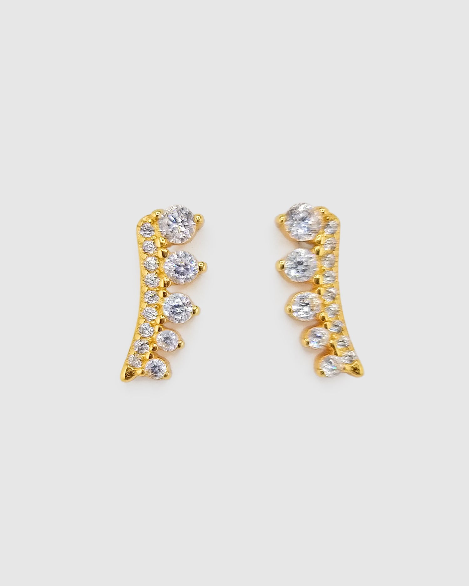 Izoa Lina Crystal Stud Earring Gold
