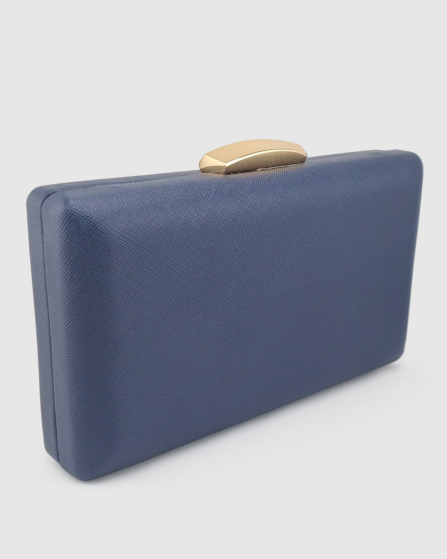 Izoa Bianca PU Leather Clutch in Navy
