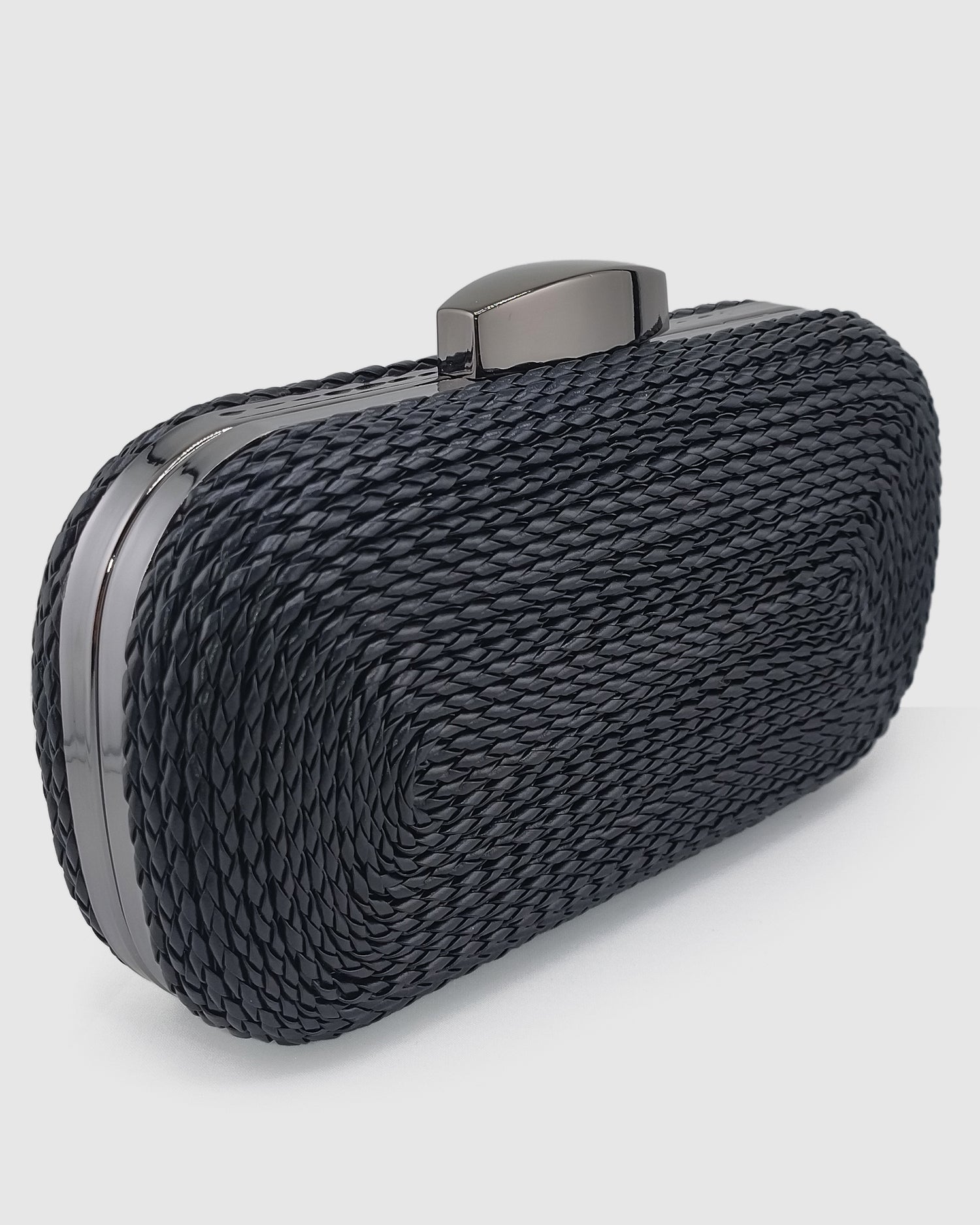 Izoa Helen Rope Detail Clutch in Black