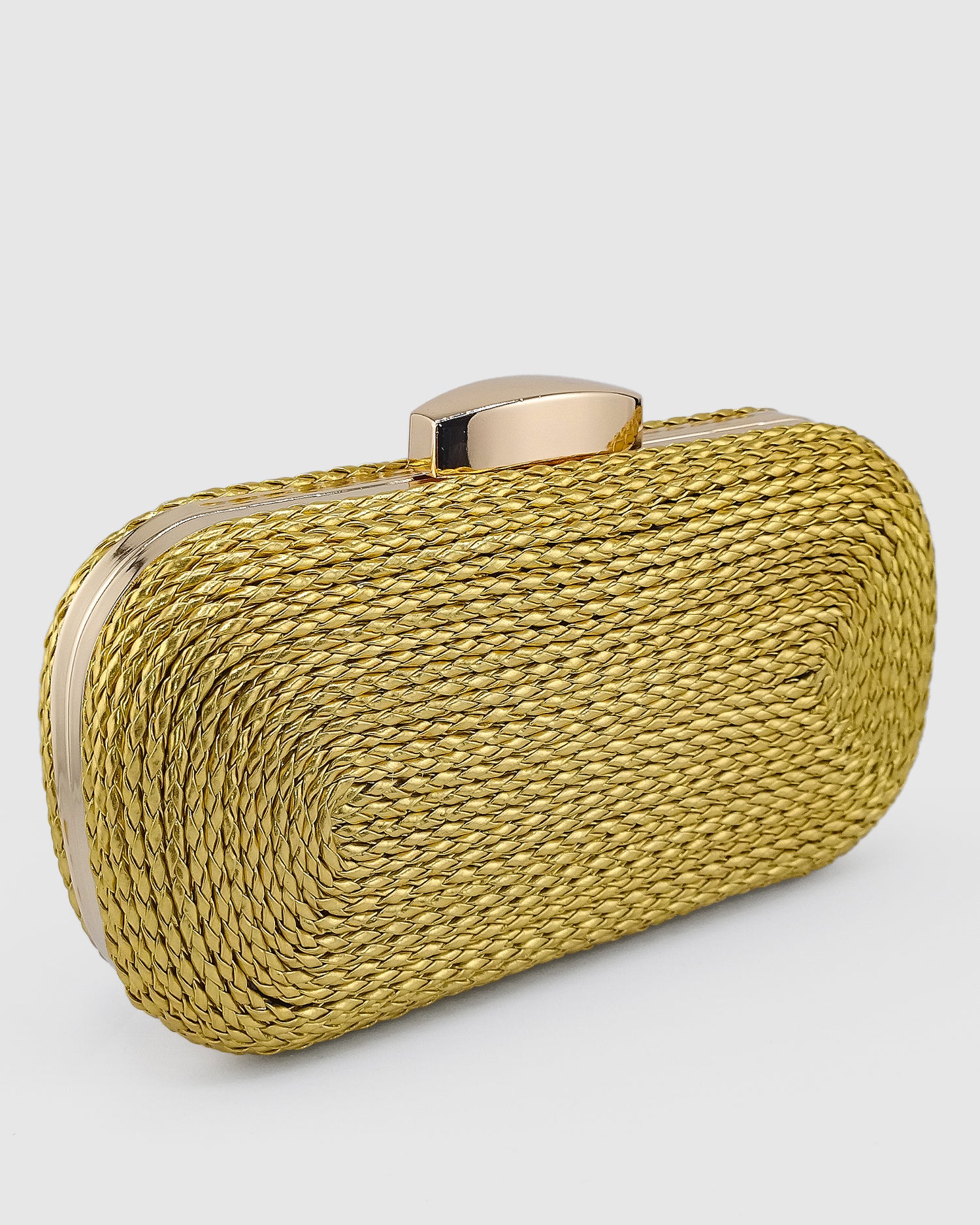 Izoa Helen Rope Detail Clutch in Gold