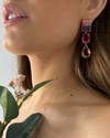 Izoa Parker Earrings Gold Pink