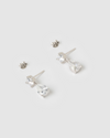 Izoa Ottie Stud Earrings Silver