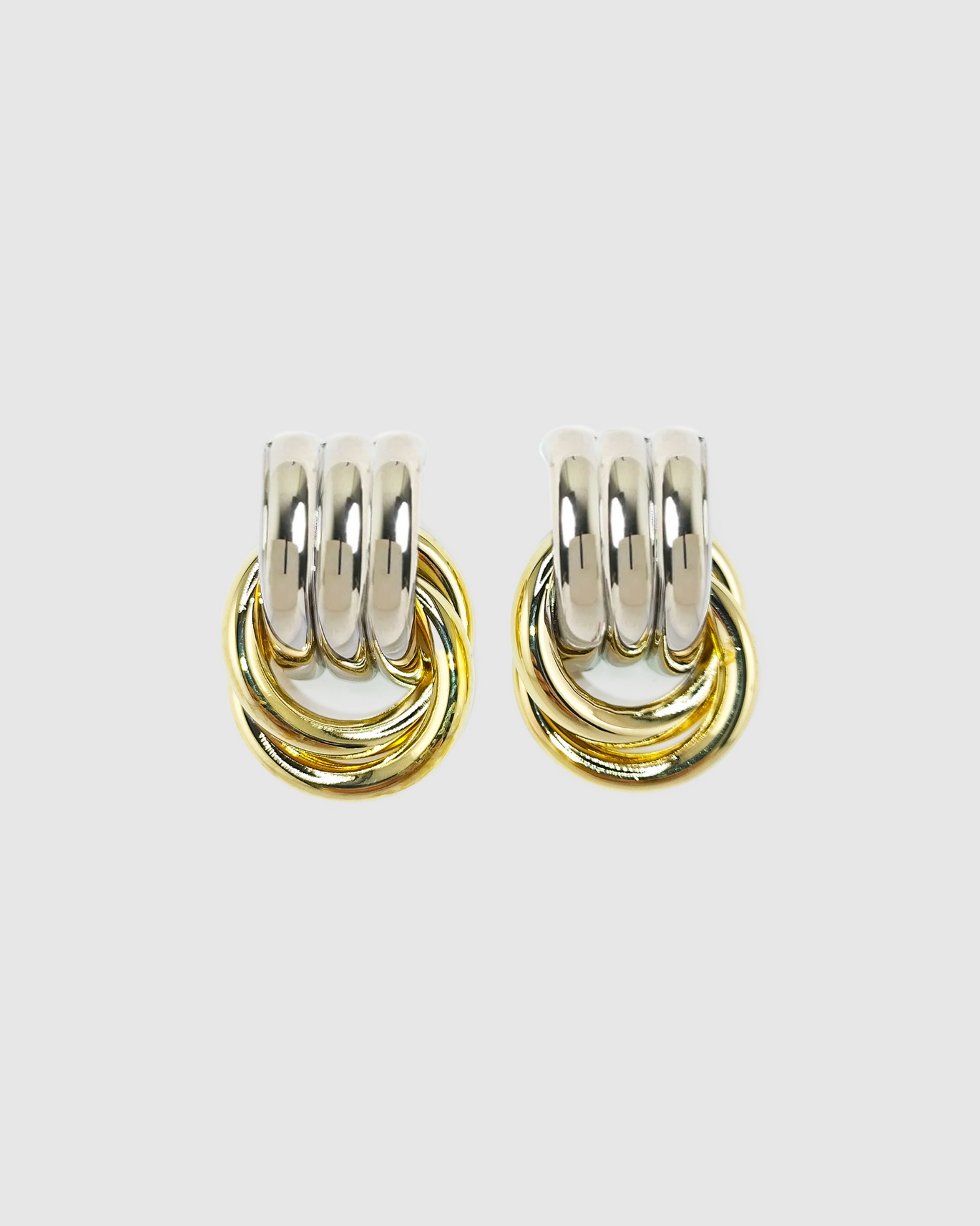 Izoa Fusion Stud Earrings Two-Toned