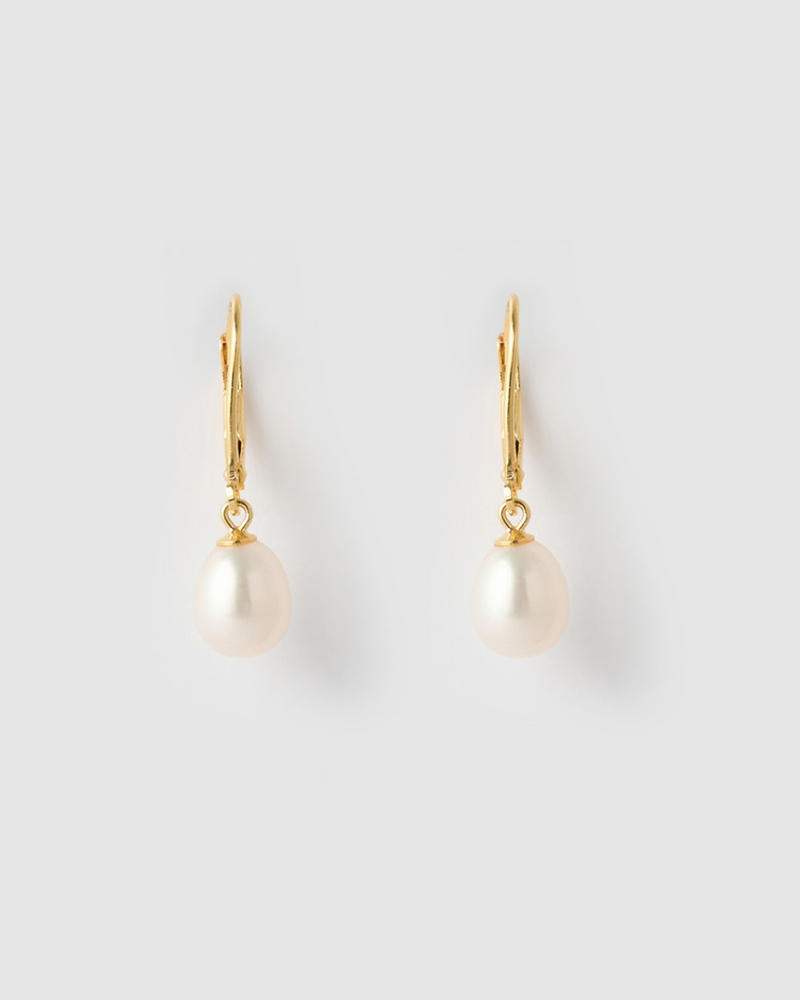 Izoa Juliet Earrings Gold Pearl