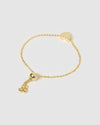 Izoa Kids Heart Alphabet Letter J Bracelet Gold