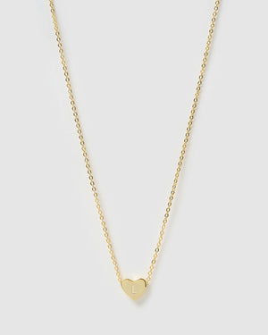 Izoa Kids Heart Alphabet Letter L Necklace Gold