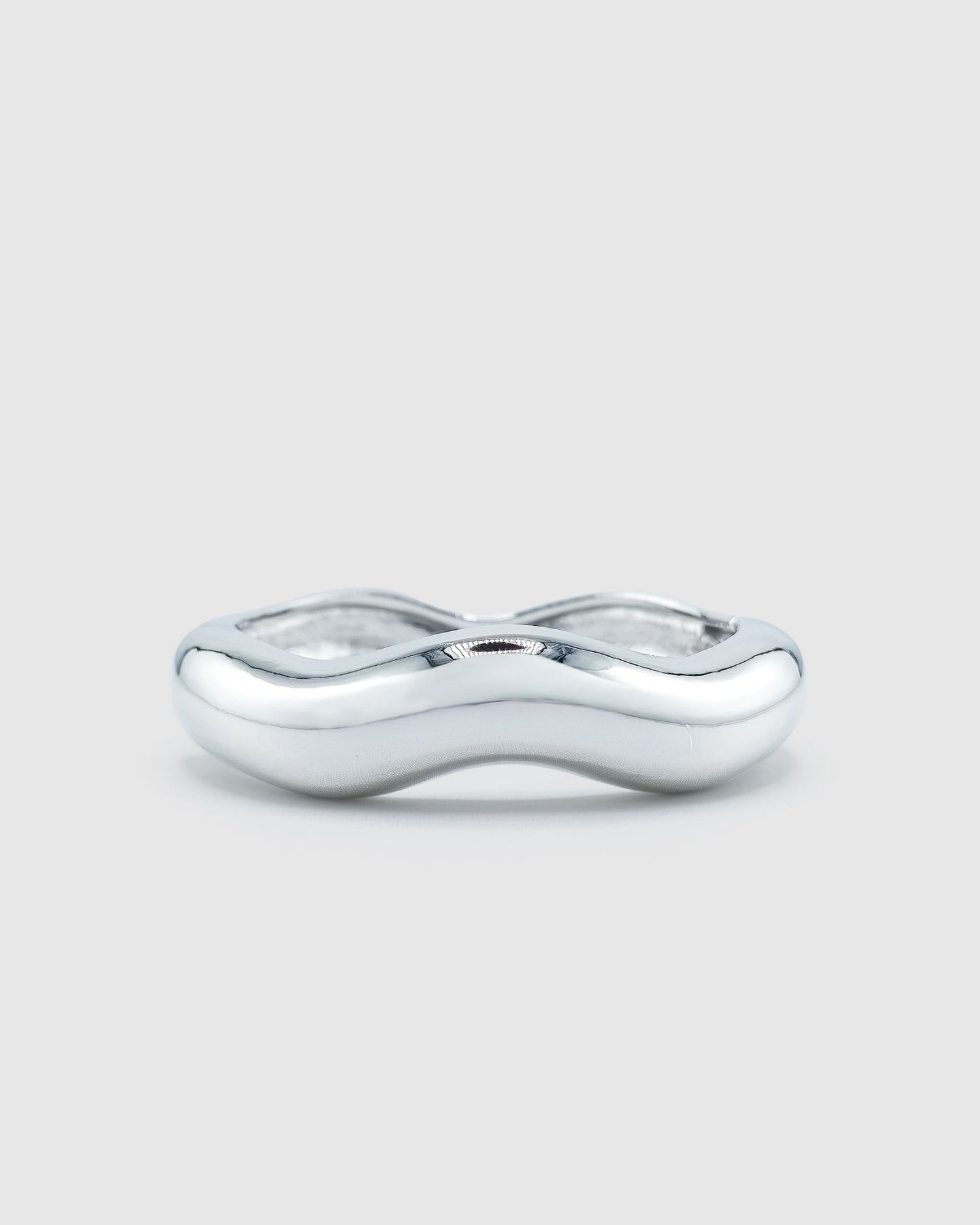 Izoa Lily Wave Bracelet Cuff Silver