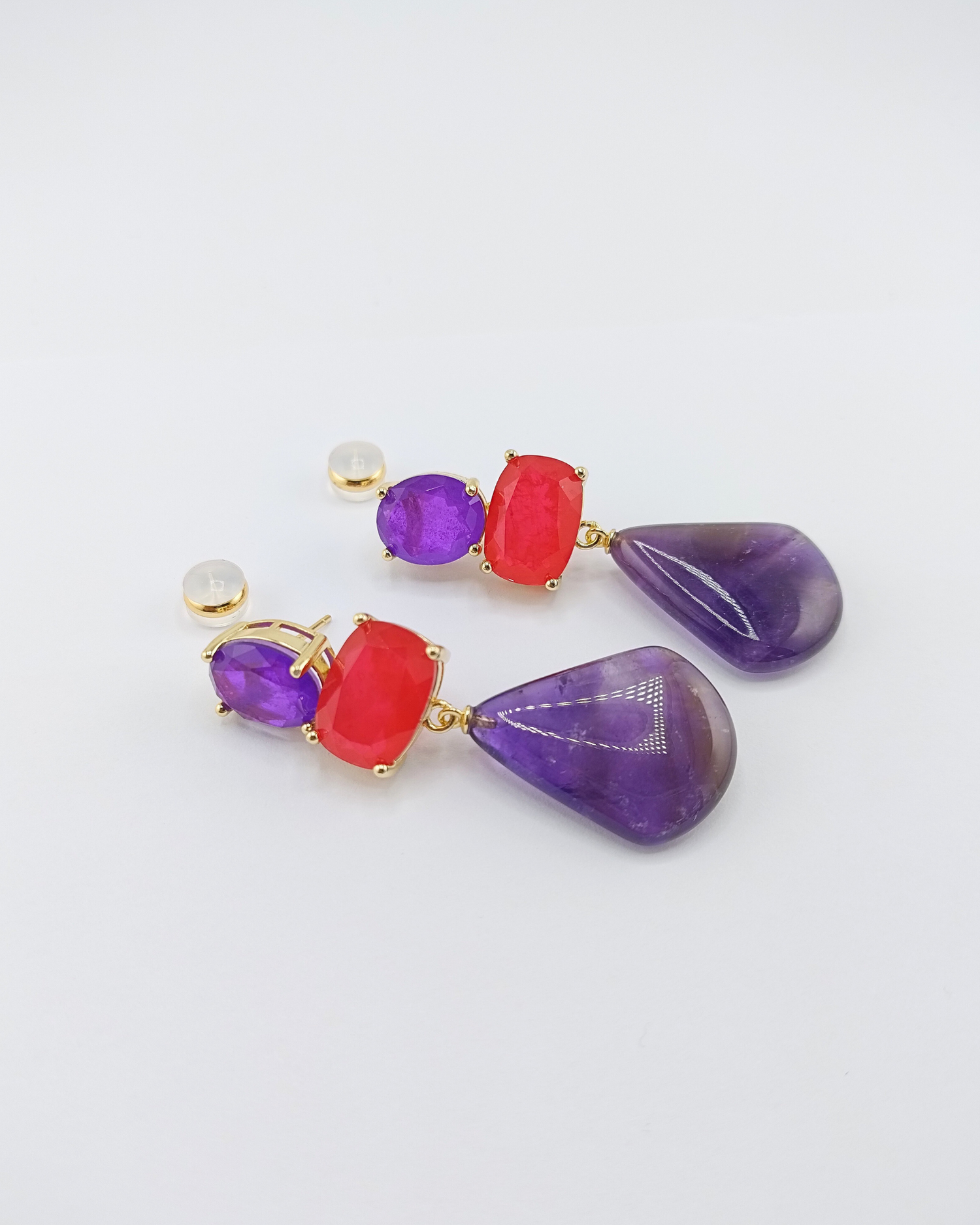 Izoa Lirae Earrings Purple Red