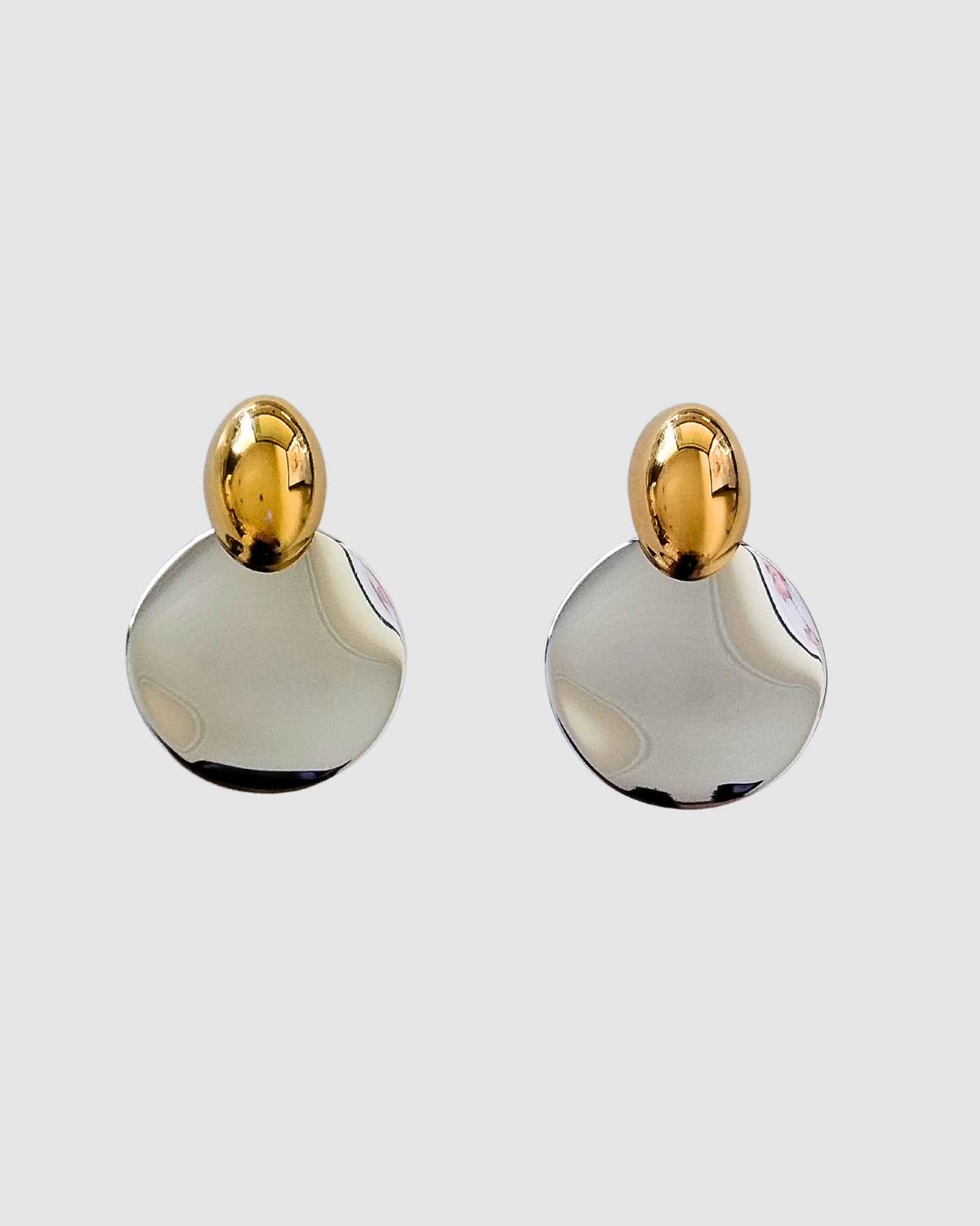 Izoa Lunora Stud Earrings Mix Metal