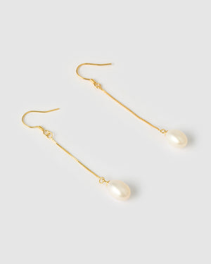 Izoa Petra Drop Hook Earrings Gold