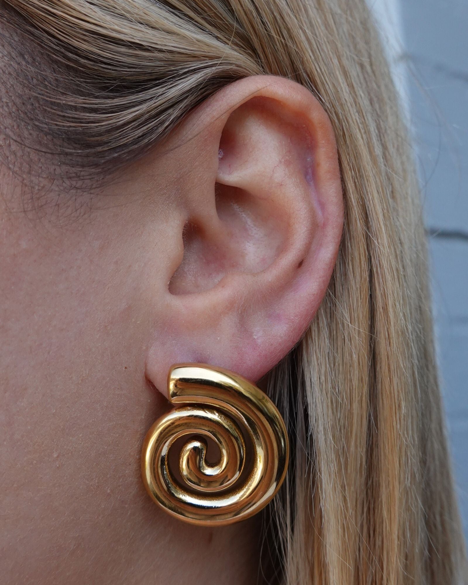Spiral stud earrings on sale