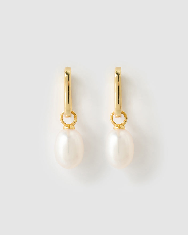 Izoa Stacey Earrings Gold Pearl