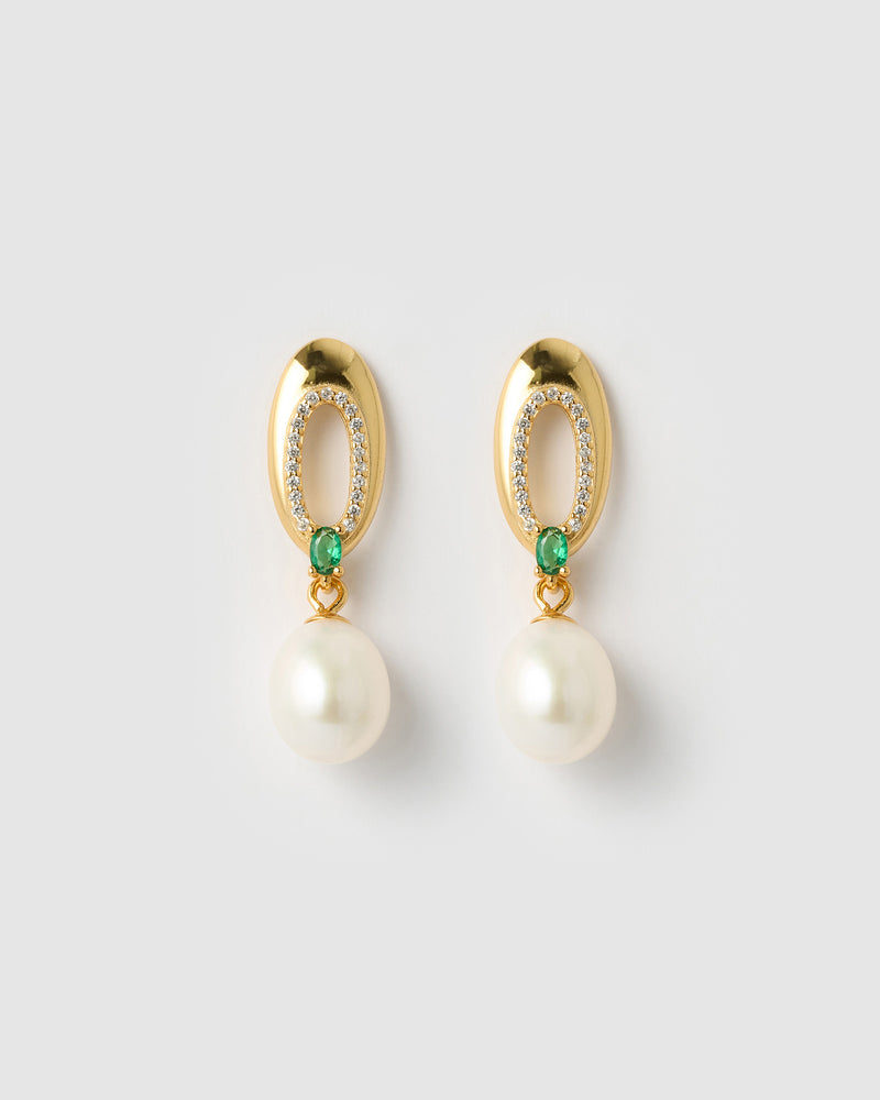 Izoa Tilly Drop Earrings Pearl
