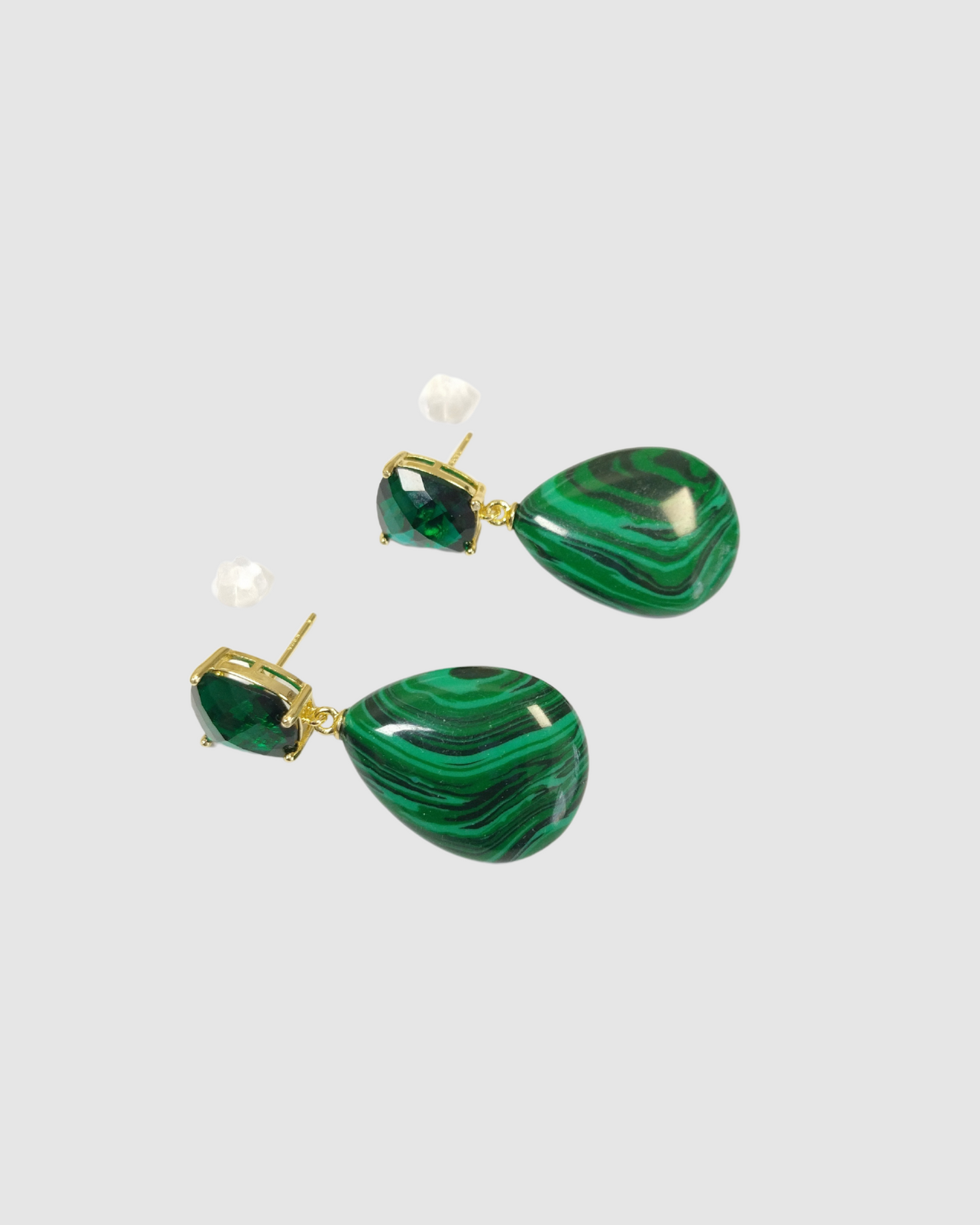 Izoa Velora Earrings Green Agate