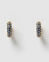 Izoa Chelsea Mini Huggie Earrings Gold Blue