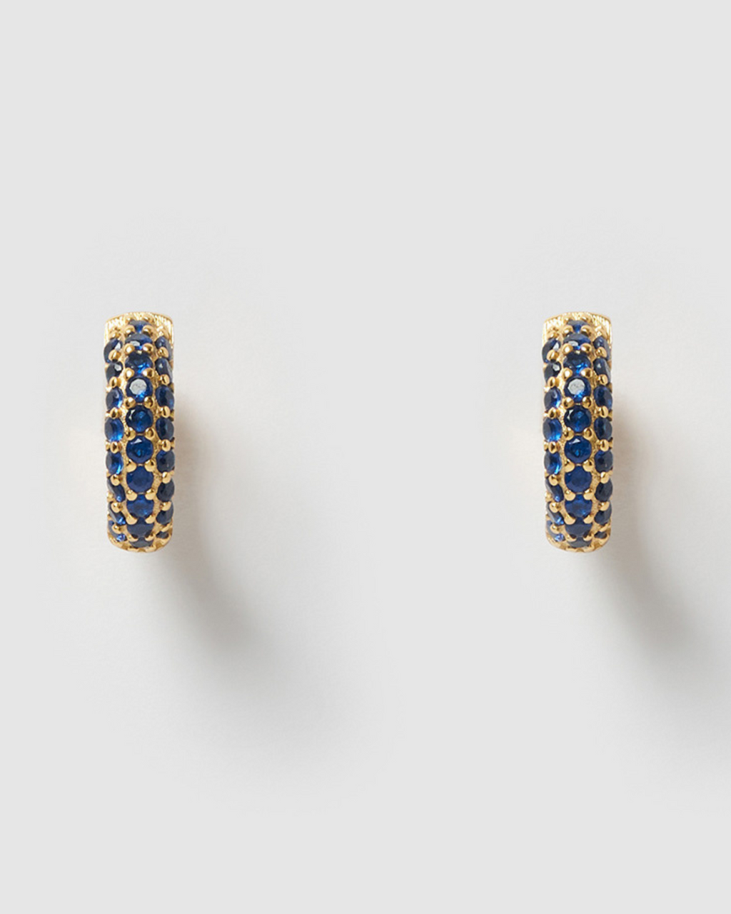 Izoa Chelsea Mini Huggie Earrings Gold Blue