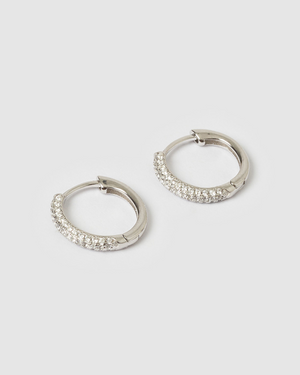 Izoa Wren Huggie Earrings Silver