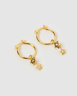Izoa Danica Huggie Earrings Gold