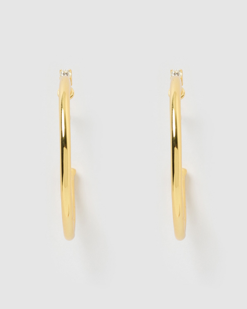 Izoa Sage Hoop Earrings Gold