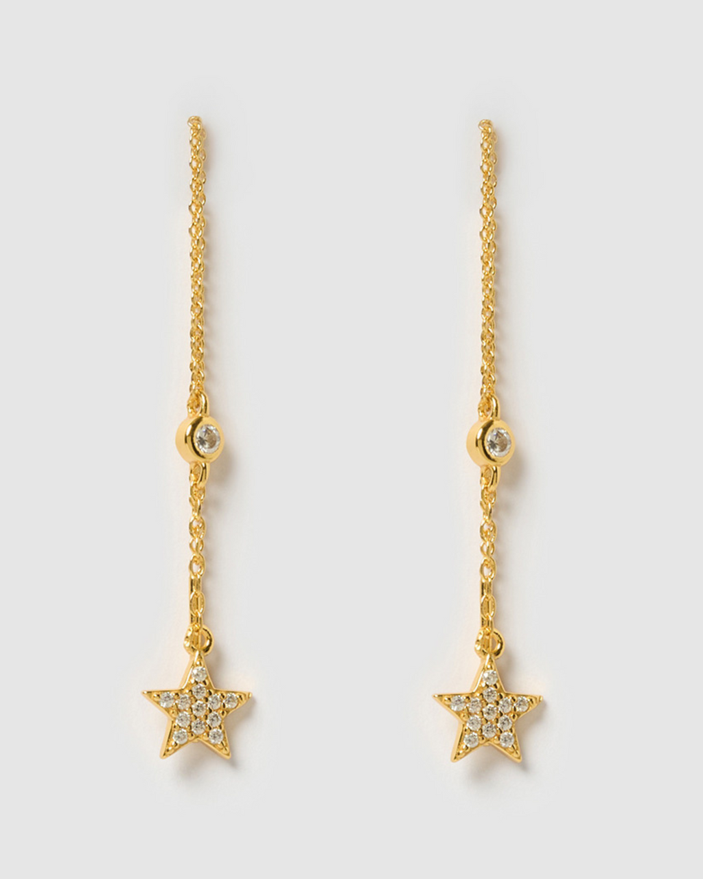 Izoa Starlette Thread Earrings Gold
