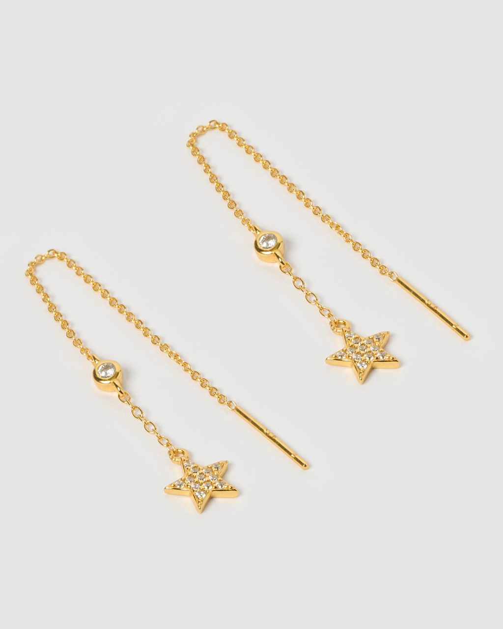Izoa Starlette Thread Earrings Gold
