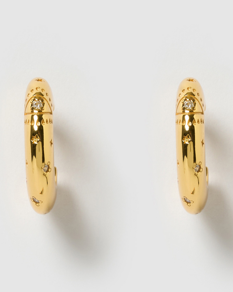 Izoa Nevaeh Hoop Earrings Gold