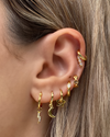 Izoa Lightning Bolt Huggie Earrings Gold