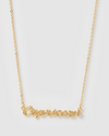 Izoa Capricorn Written Star Sign Necklace Gold