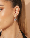 Izoa Nora Eye Huggie Earrings Silver