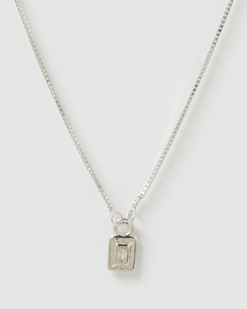 Izoa Cairo Necklace Silver Clear
