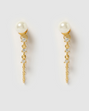 Izoa Natalie Drop Stud Earrings Gold