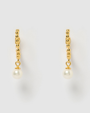 Izoa Eliza Earrings Gold Pearl